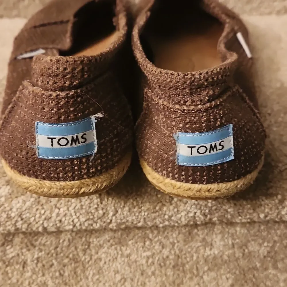 Toms Brown Woven Slip-on Shoes Men's 9 Women's 10